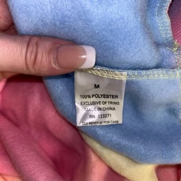 Orange Kiss Multi Color Watercolor Dragon Print Pullover Hipster Hoodie Medium - Picture 10 of 10